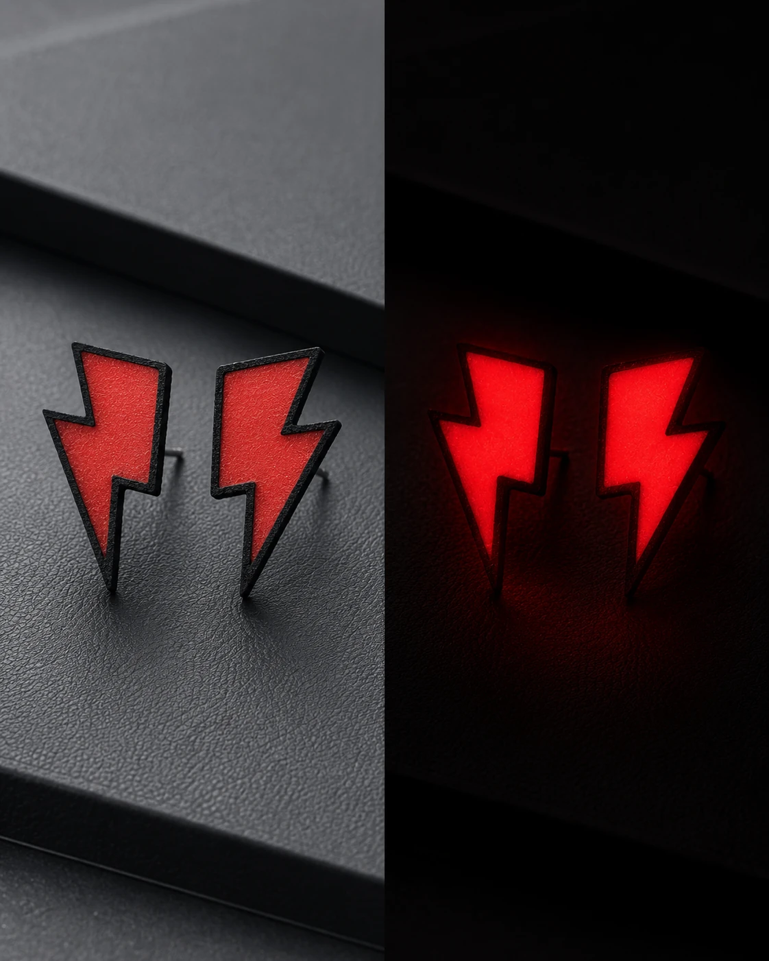 Pendientes Lightning en rojo y glow rojo